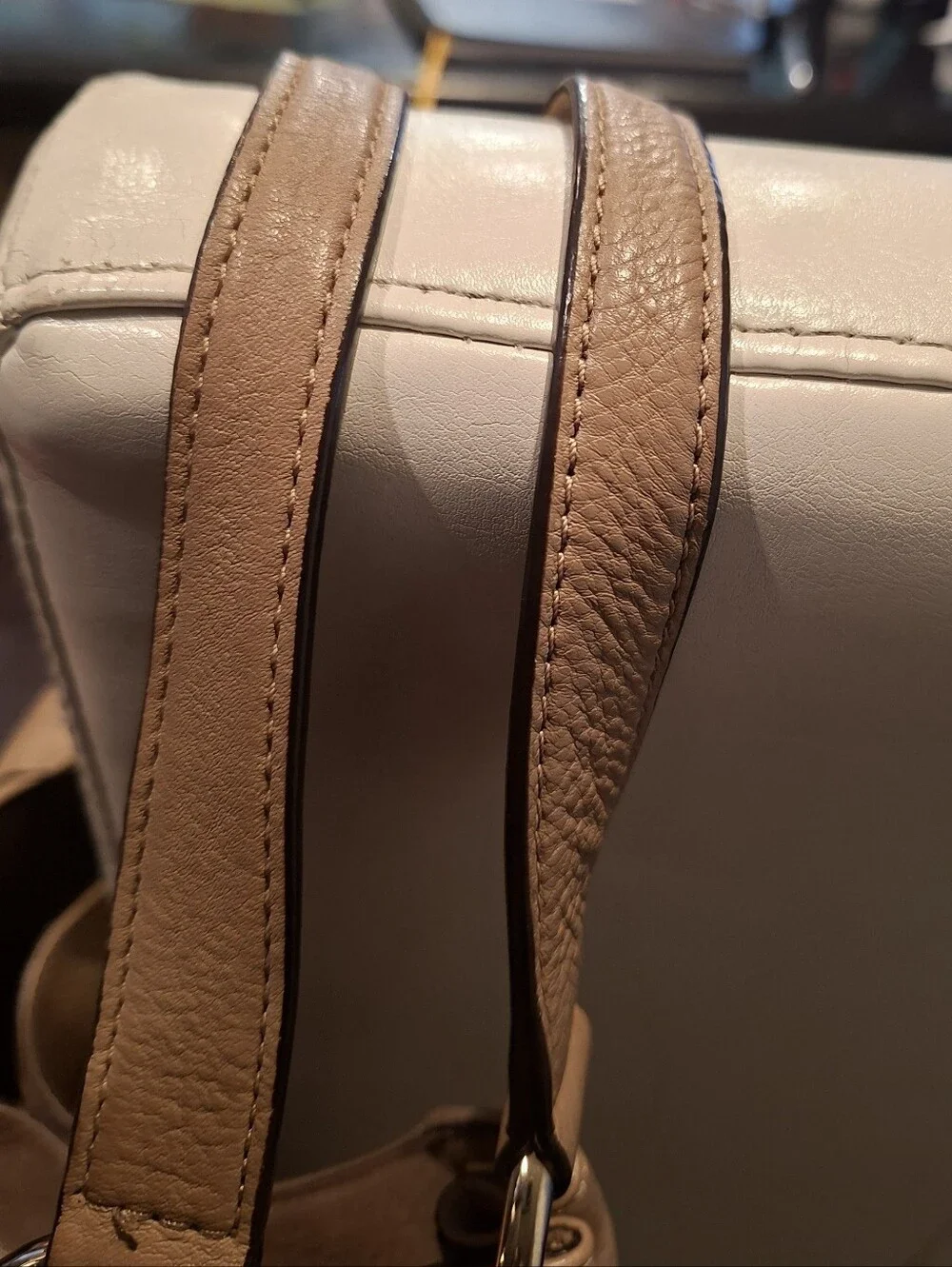 Michael Kors Beige Pebbled Leather Hobo with Tassel Charm